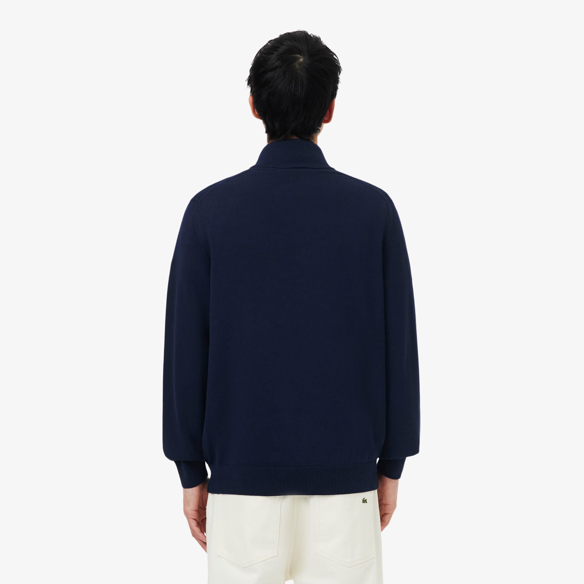 Men's Zip-Up High-Neck Cotton Sweater - Sweaters & Sweatshirts