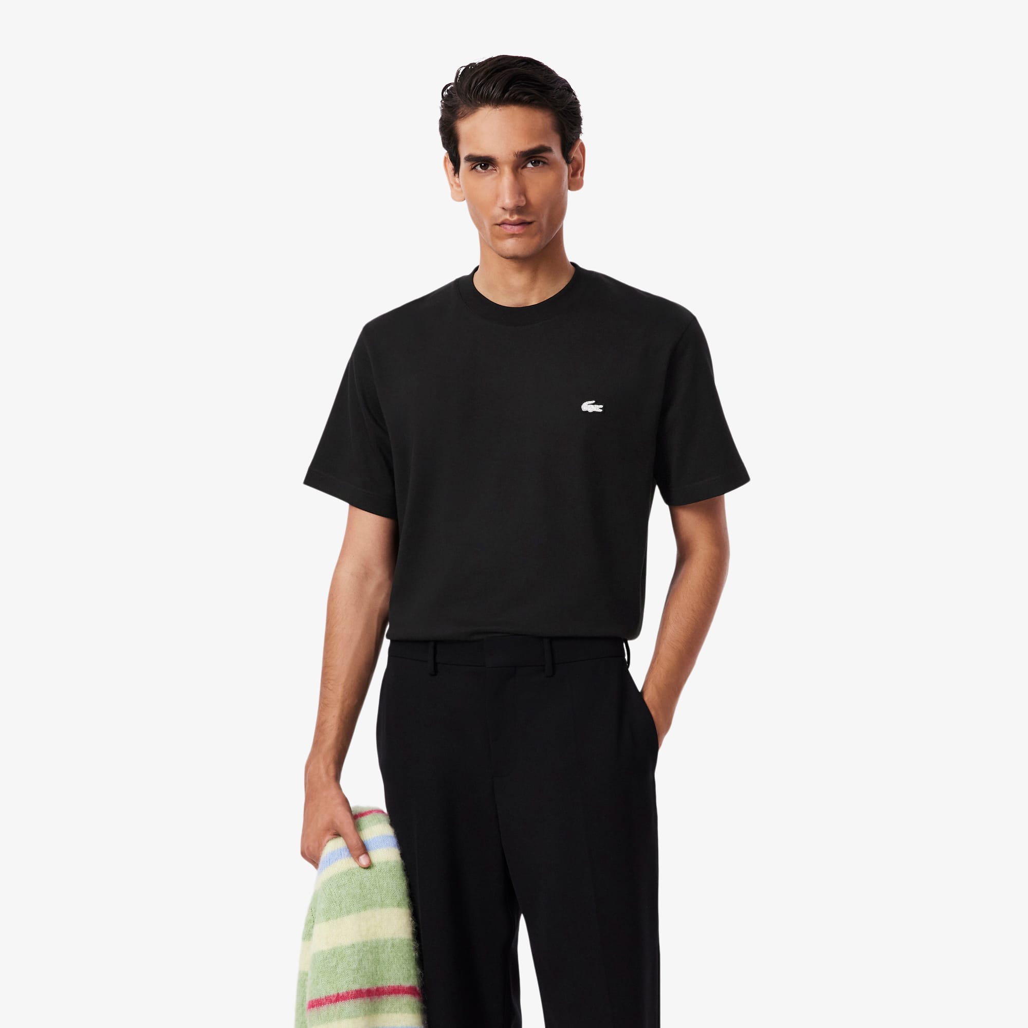 LACOSTE ブラック Tシャツ L Men's Diamanté Crocodile Cotton T-Shirt - T-shirts - New In 2025