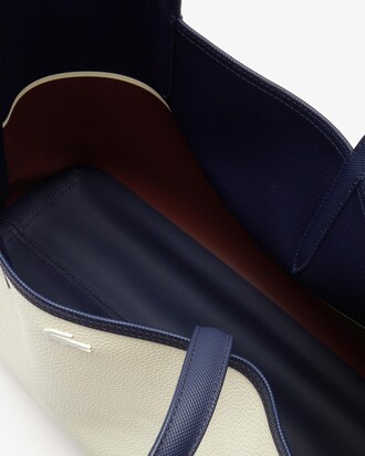 Bolso Tote Anna color block reversible, con cierre y bolsa el interior