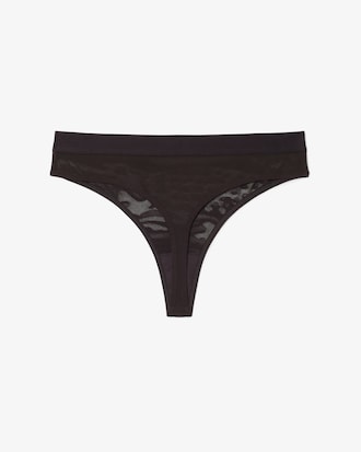 Logo Waist Mesh String Briefs