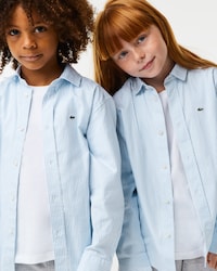 Kids' Striped Print Oxford Cotton Shirt