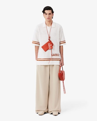 Runway Boucl&eacute; Knit Polo Collar Sweater