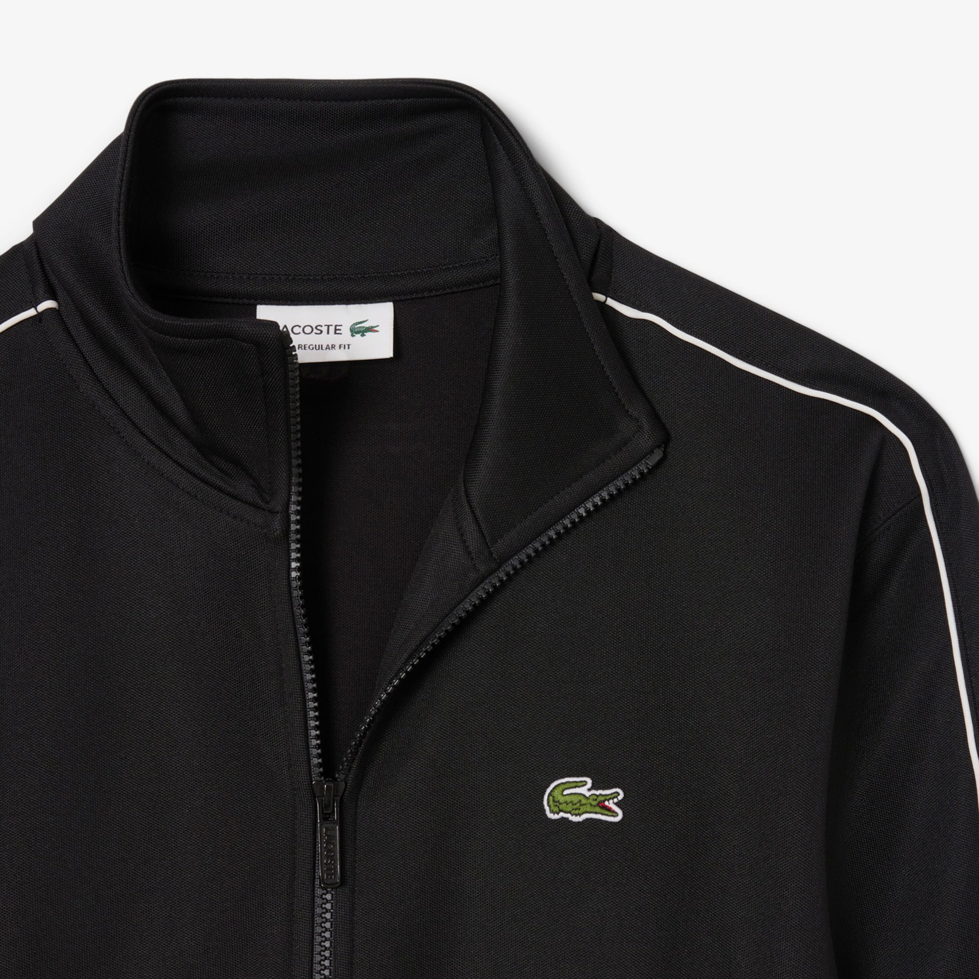 Lacoste 黒 ジップアップジャケット メンズ Men's Paris Piqué Zip-Up Track Jacket - Sweaters & Sweatshirts