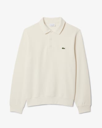 Men's Ribbed Cotton Polo Collar Sweatshirt
