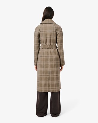 Women's Water-Repellent Plaid Wrap Coat