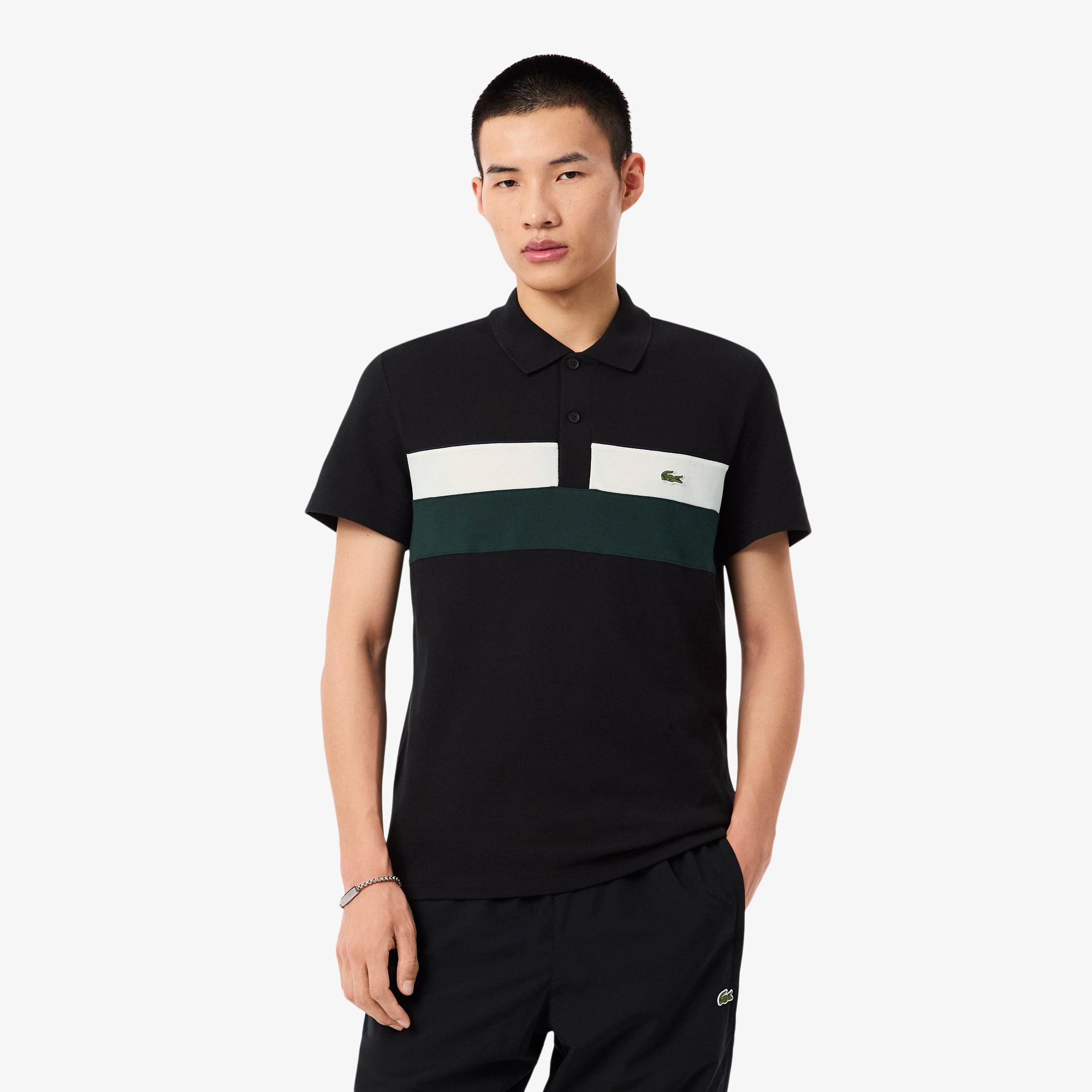 Men's Regular Fit Colorblock Petit Piqué Polo