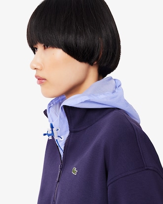 Sweatshirt col montant zipp&eacute; en Piqu&eacute;