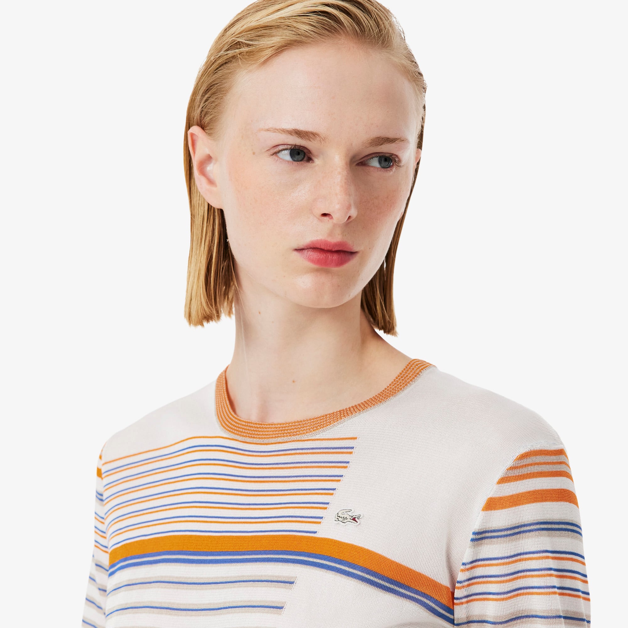 Runway Striped Satin Jersey T-shirt