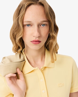 Women's L.12.D Slim Fit Stretch Mini Piqu&eacute; Polo