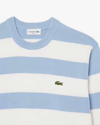 Pull col rond marini&egrave;re coton ray&eacute;