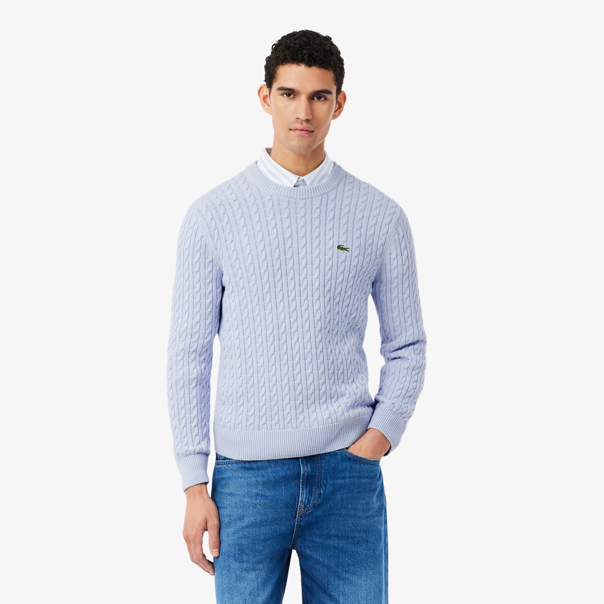 Lacoste Men's Cable Knit Cotton Sweater
