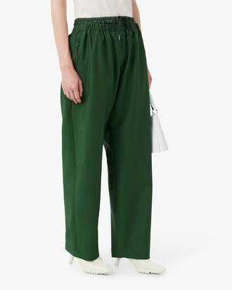 Runway Mixed Fabric Wool Pants
