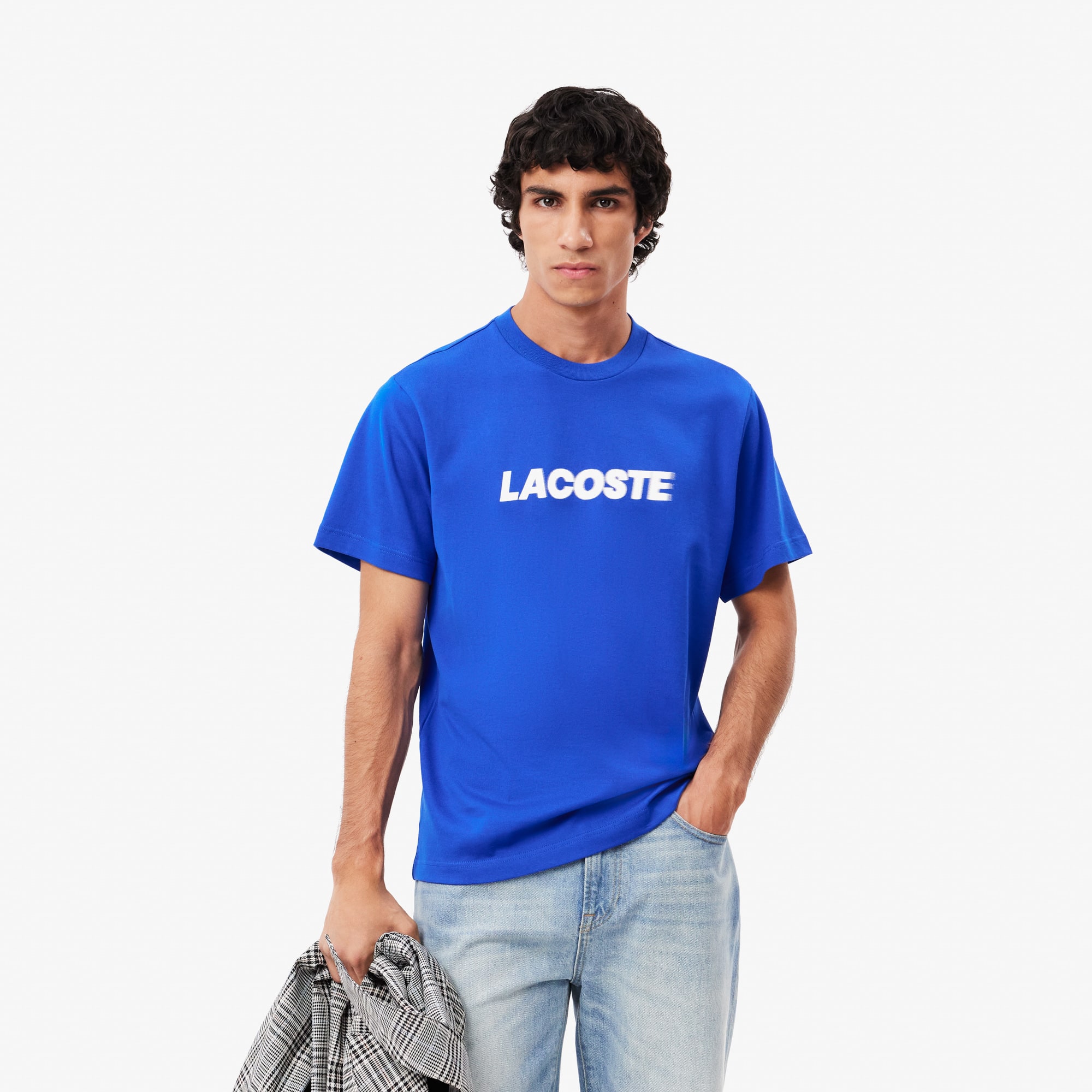 Tシャツ・カットソー Lacoste Blue Polyester T-Shirt Lacoste graphic-print Cotton T-shirt | Blue | FARFETCH
