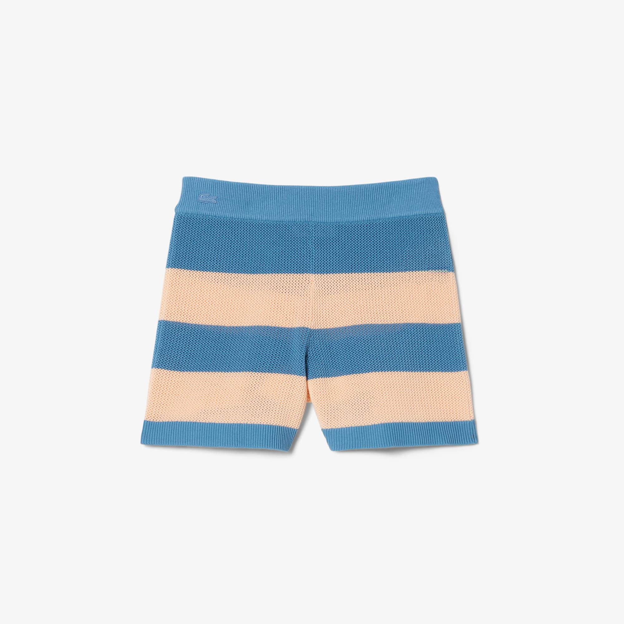 Lacoste Striped Mesh Knit Shorts - 36 In Multi
