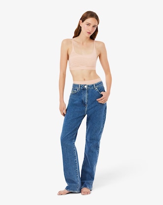 Crocodile Accent Mesh Bralette