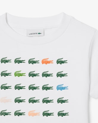 Crocodile Print Cotton T-Shirt