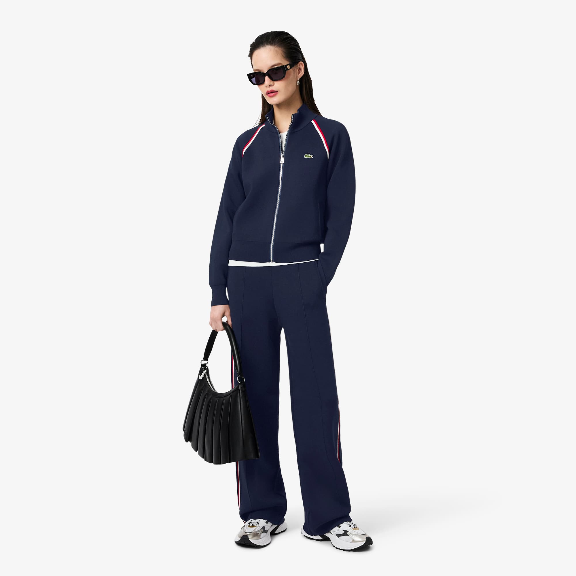 Women's High-Neck Zip Front Double Face Sweater - Sweaters