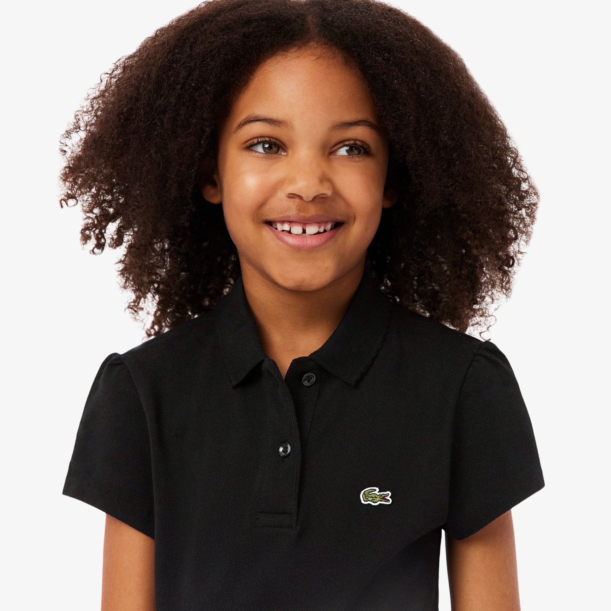 Girls' Scalloped Collar Piqué Polo
