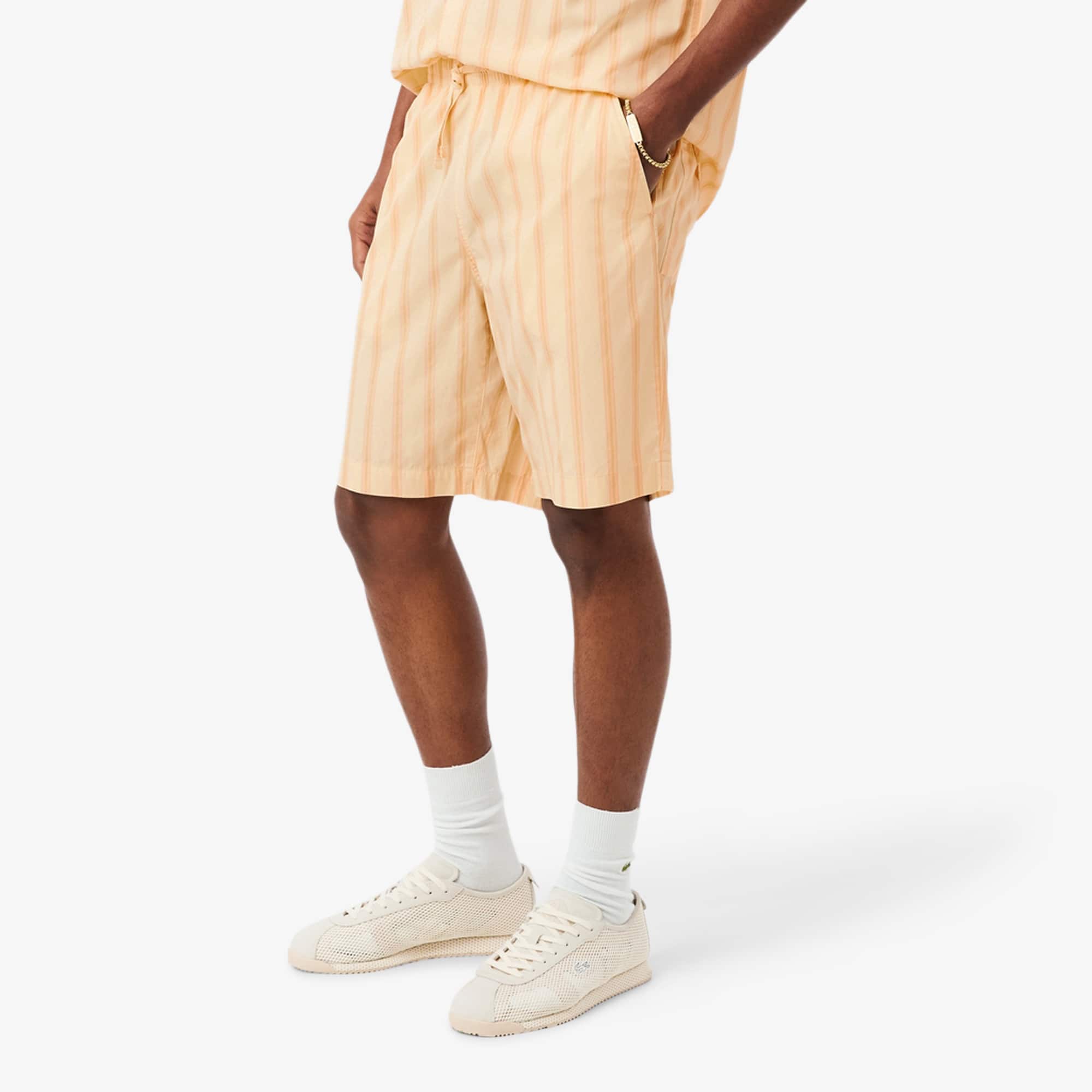 Striped Cotton Poplin Shorts - Shorts & Swim - New In 2026 | Lacoste