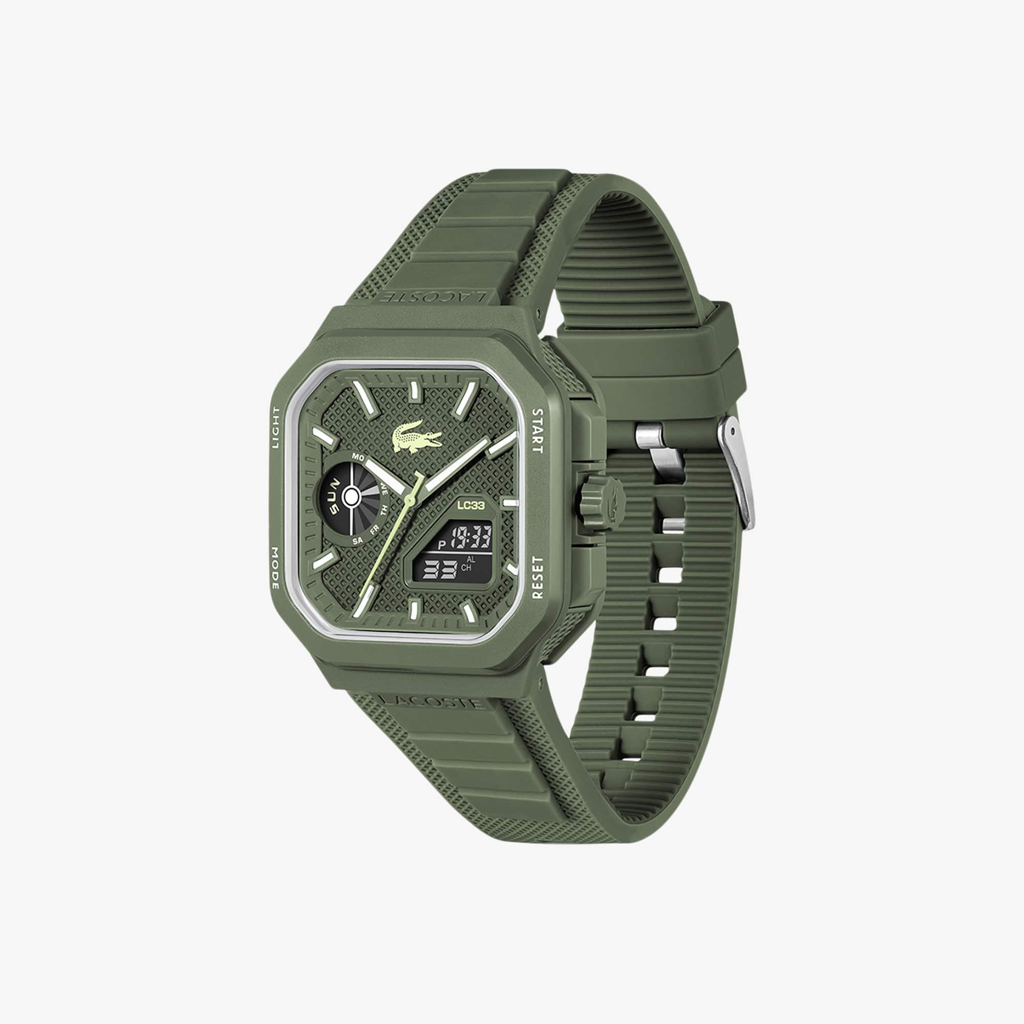 LC33 Analog and Digital Square Silicone Watch