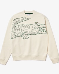 Sudadera para hombre loose fit con cuello redondo y estampado de cocodrilo