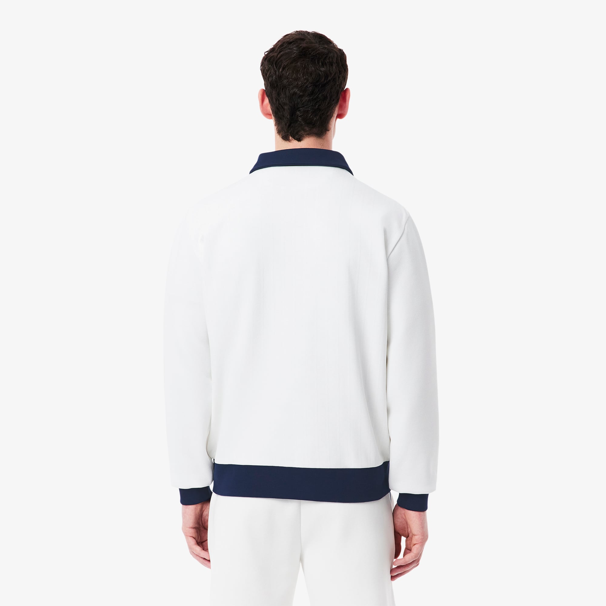 【新品】LACOSTE ラコステ ジャケット ハウンドトゥース 白×紺 FR48 Men's Tennis Heritage Ultra Dry Jacket - Sweaters & Sweatshirts