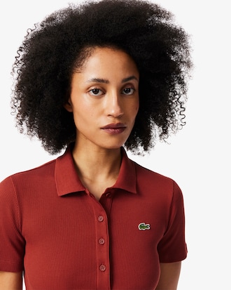 Women's Long Ribbed Cotton Polo Dress