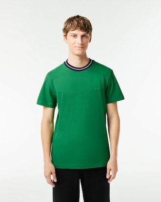 Men's Stripe Collar Stretch Piqué T-Shirt