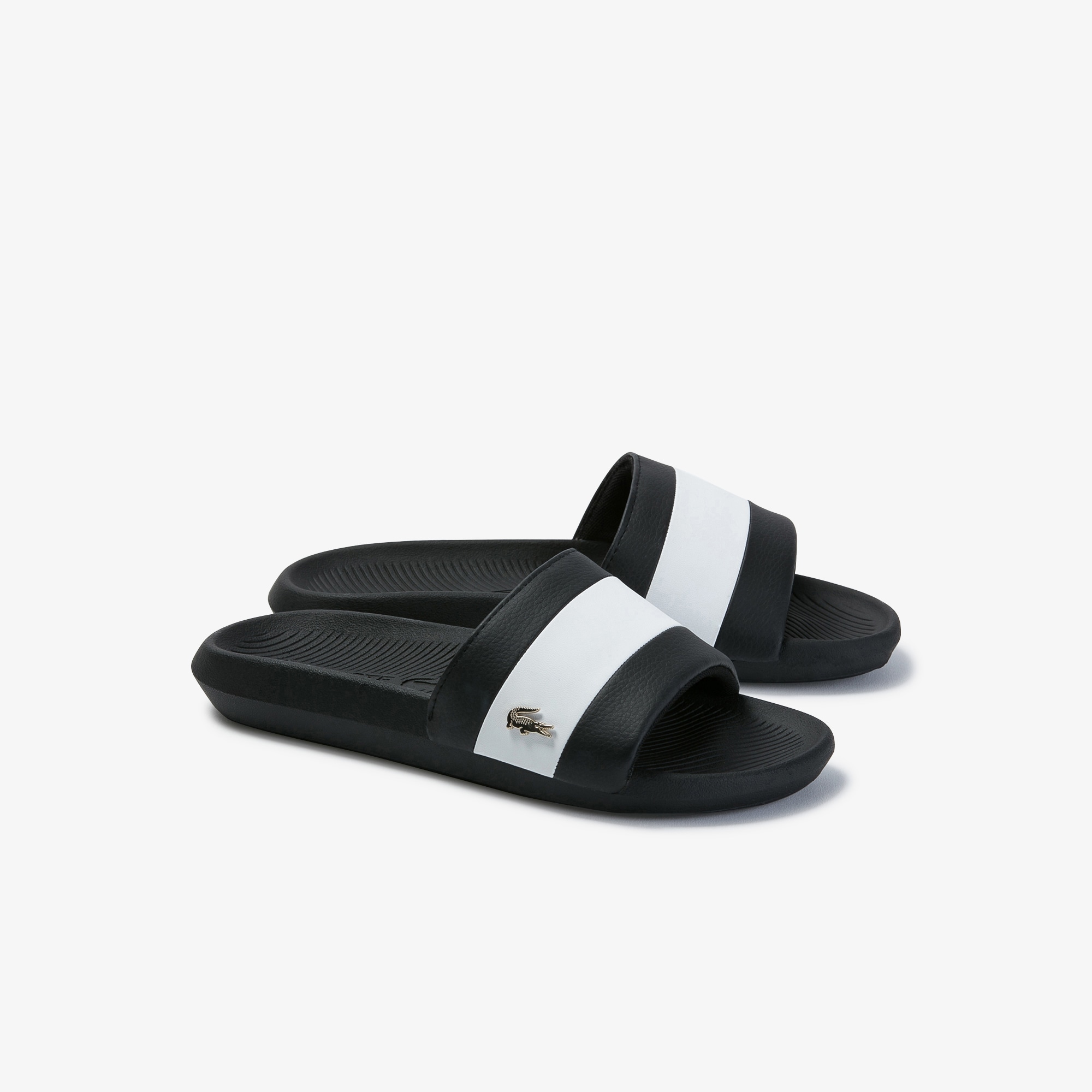 Women's Croco Metallic PU Slides LACOSTE
