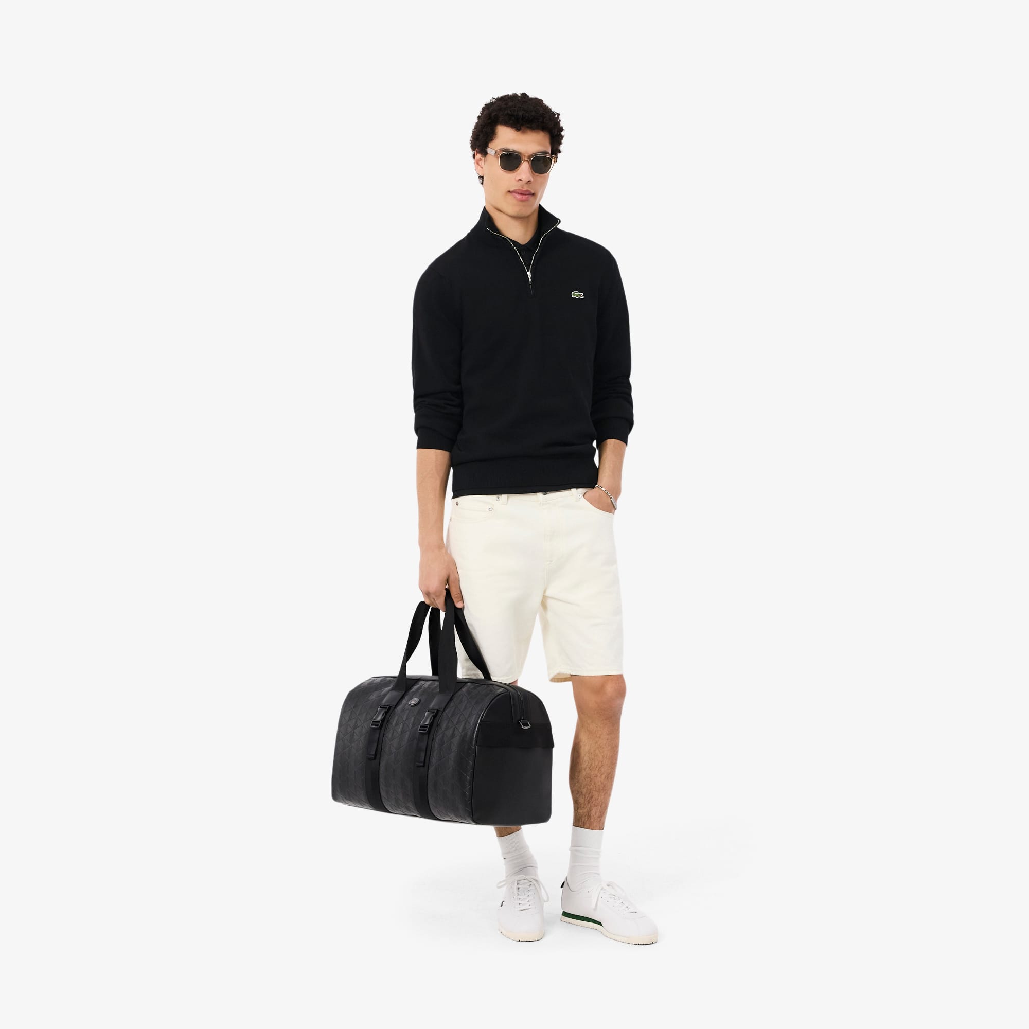 Men's Zip-Up High-Neck Cotton Sweater - Sweaters & Sweatshirts