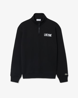 Sudadera de Cuello con Cierre de Felpa Estampada