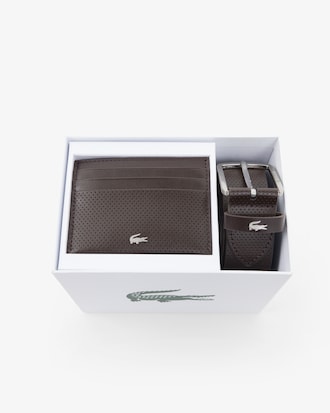 Leather Belt & Card Holder Gift Set