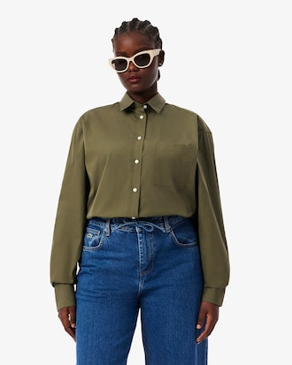 Chemise oversize en popeline de coton