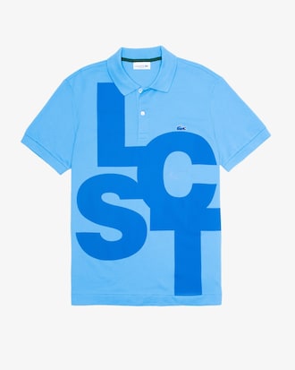 Polo regular fit en petit piqu&eacute; con letras en contraste para hombre