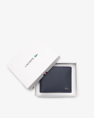 Cartera plegable en piel para hombre