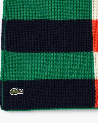 &Eacute;charpe &agrave; rayures contrast&eacute;es color-block en laine