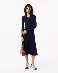 Women's Long Sleeve Ribbed Wool Dress