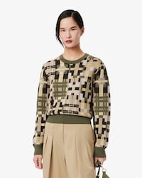 Women's Crew Neck Wool Graphic Sweater