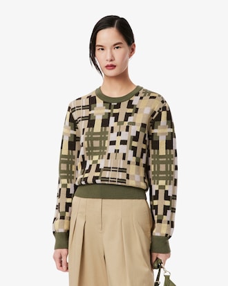 Women's Crew Neck Wool Graphic Sweater
