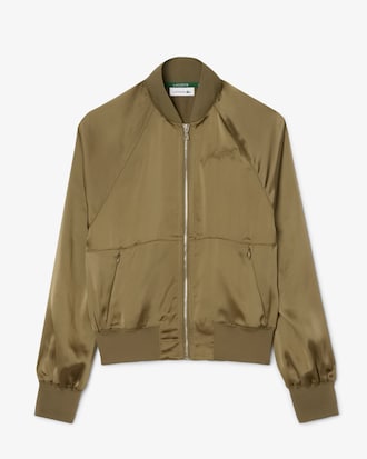 Women's Oversized Embroidered Signature Satin Bomber Jacket