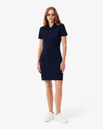 Vestido Polo Para Mujer Slim Fit En Minipiqu&eacute; El&aacute;stico