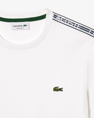 T-shirt homme Lacoste regular fit avec bandes sigl&eacute;es contrast&eacute;es