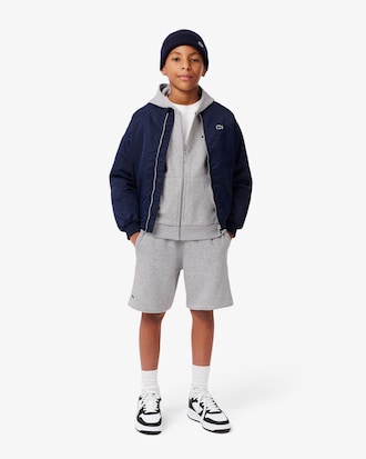 Short enfant Lacoste en molleton gratté de coton biologique