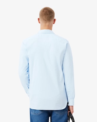Camisa Slim Fit De Popelina El&aacute;stica A Rayas