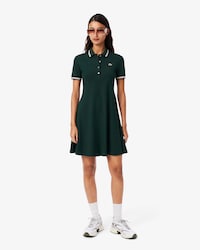 Vestido Skater Con Cuello Polo El&aacute;stico