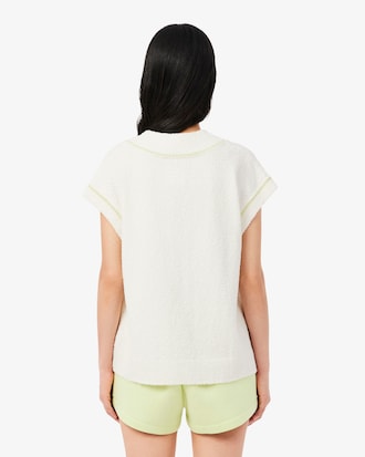 Cotton Blend V-neck Sleeveless Sweater Vest