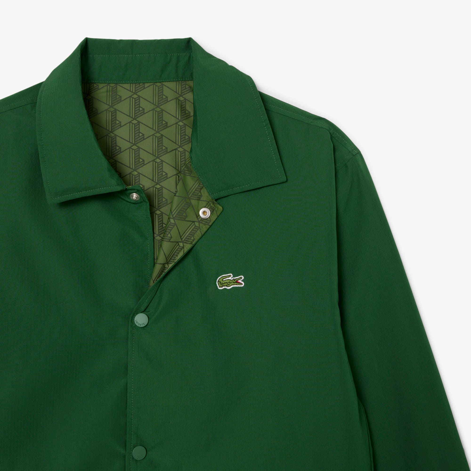LACOSTEジャケット Lacoste abstract-print Shirt Jacket | Black | FARFETCH