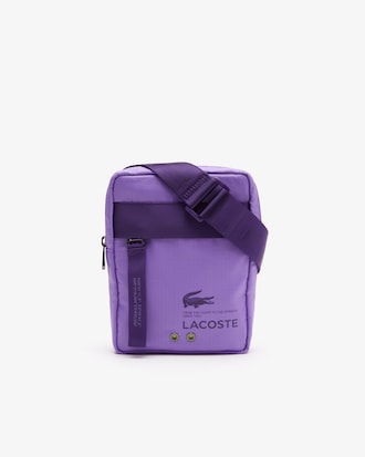 Sacoche zipp&eacute;e unisexe verticale Lacoste avec marquage sigl&eacute;