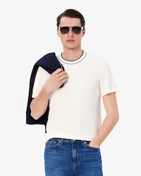 Men's Stretch Piqué Striped Collar T-Shirt