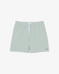 Men's Mid Length Striped Textured Swim Trunks